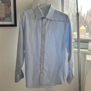 Suitsupply slim fit traveller shirt, blue gingham